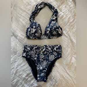 ANTONIO MELANI Navy Floral Bikini Set
